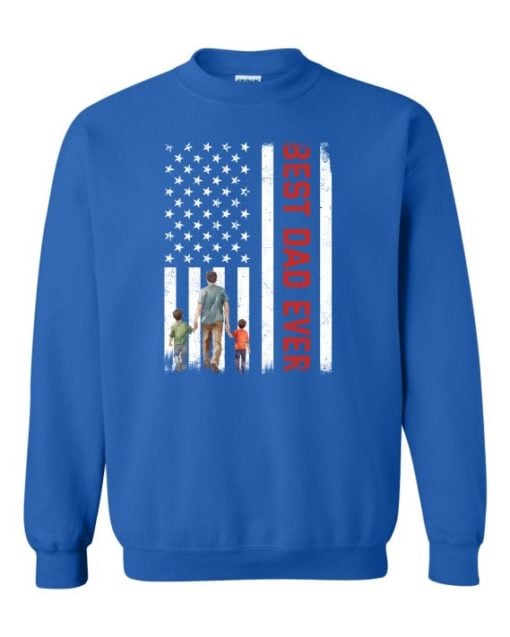 BEST DAD EVER FLAG  - Adult Crew Neck Sweatshirt (Unisex)