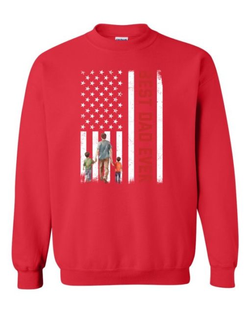 BEST DAD EVER FLAG  - Adult Crew Neck Sweatshirt (Unisex)