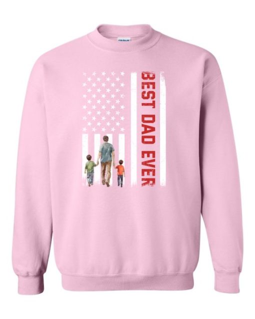 BEST DAD EVER FLAG  - Adult Crew Neck Sweatshirt (Unisex)