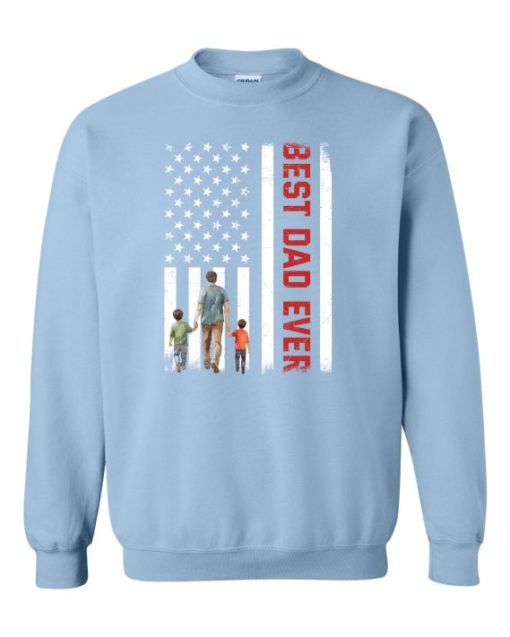 BEST DAD EVER FLAG  - Adult Crew Neck Sweatshirt (Unisex)