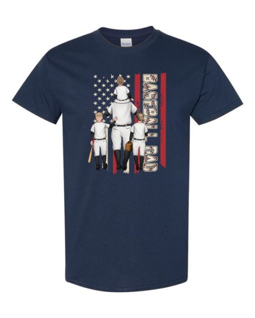 BASEBALL DADDY 3 - Adult Round-neck T-shirt