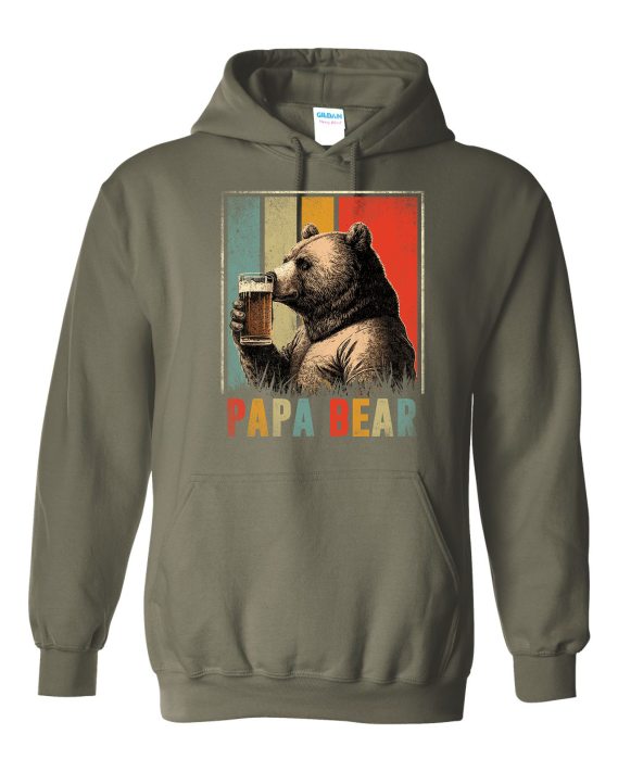 PAPA BEAR  - Cotton Ouaté Kangourou (Unisexe) Pour Adulte