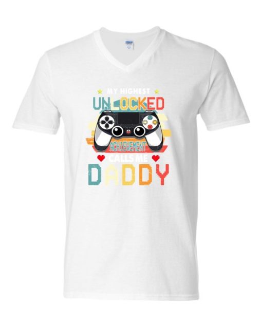 UNLOCKED DADDY  - Adult V-neck T-shirt