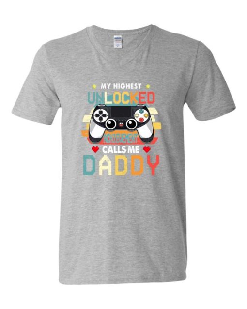 UNLOCKED DADDY  - Adult V-neck T-shirt