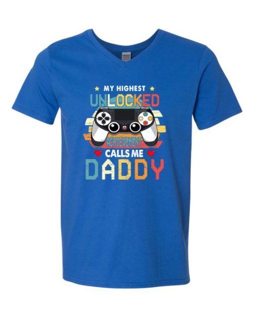 UNLOCKED DADDY  - Adult V-neck T-shirt