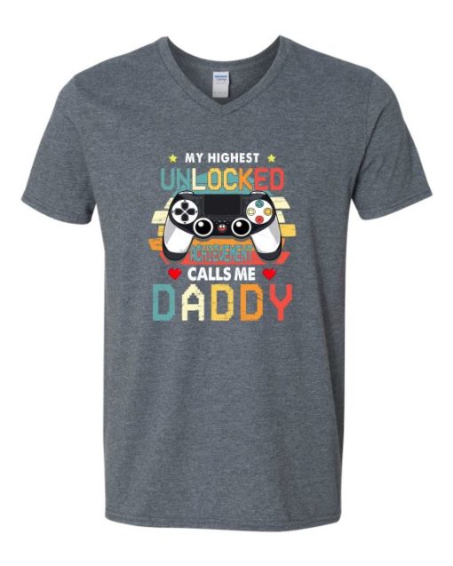 UNLOCKED DADDY  - Adult V-neck T-shirt