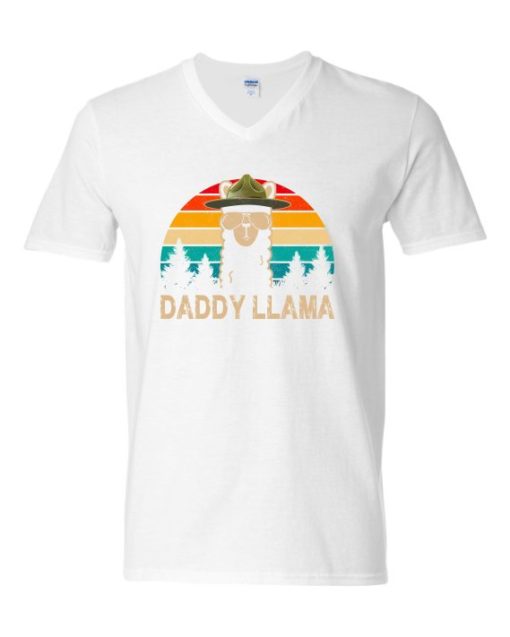 DADDY LLAMA  - Adult V-neck T-shirt