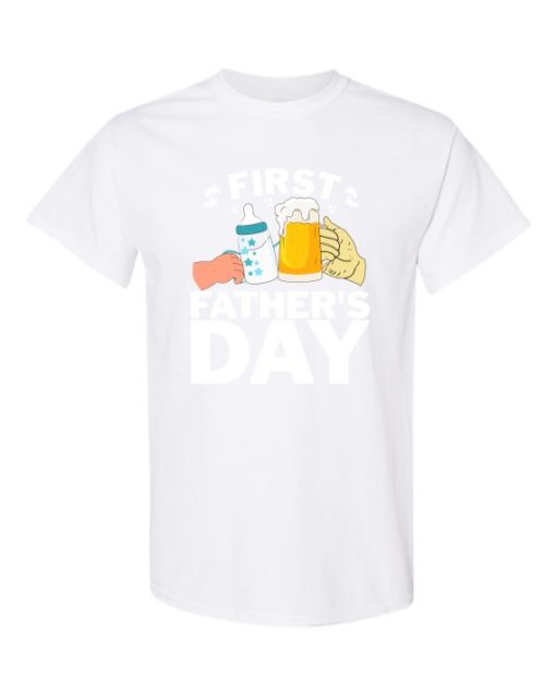 FIRST FATHERS DAY  - T-shirt Col Rond Pour Adultes
