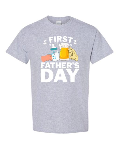 FIRST FATHERS DAY  - T-shirt Col Rond Pour Adultes