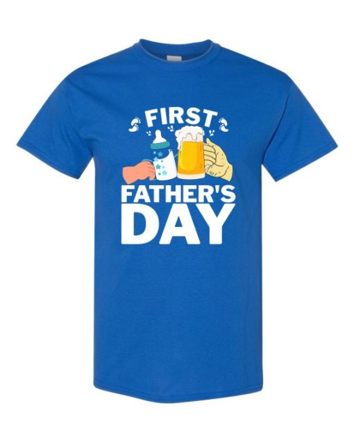 FIRST FATHERS DAY  - T-shirt Col Rond Pour Adultes