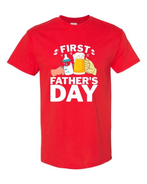 FIRST FATHERS DAY  - T-shirt Col Rond Pour Adultes