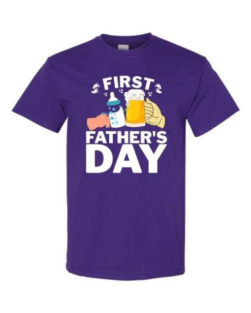 FIRST FATHERS DAY  - T-shirt Col Rond Pour Adultes