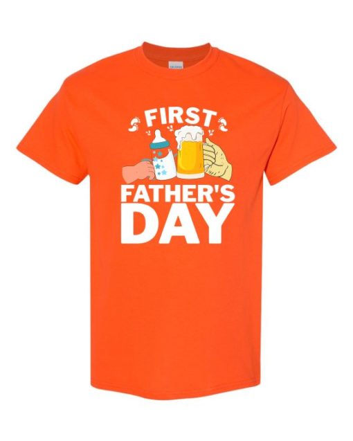 FIRST FATHERS DAY  - T-shirt Col Rond Pour Adultes