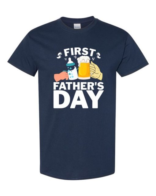 FIRST FATHERS DAY  - T-shirt Col Rond Pour Adultes
