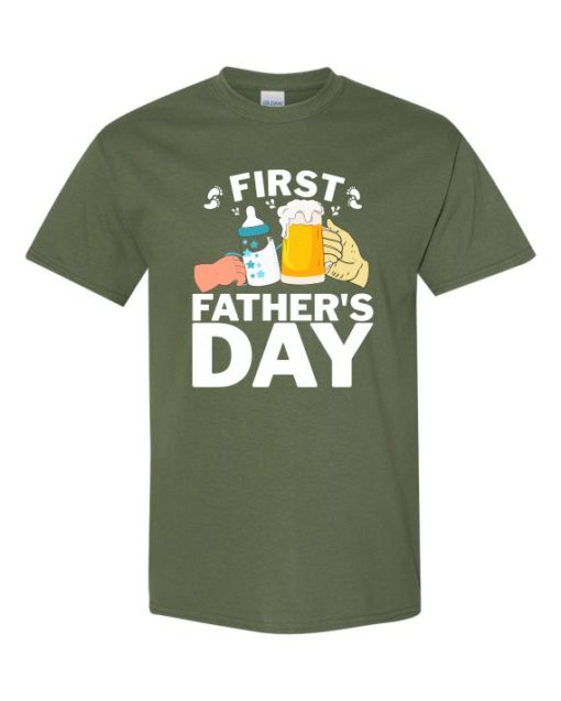 FIRST FATHERS DAY  - T-shirt Col Rond Pour Adultes