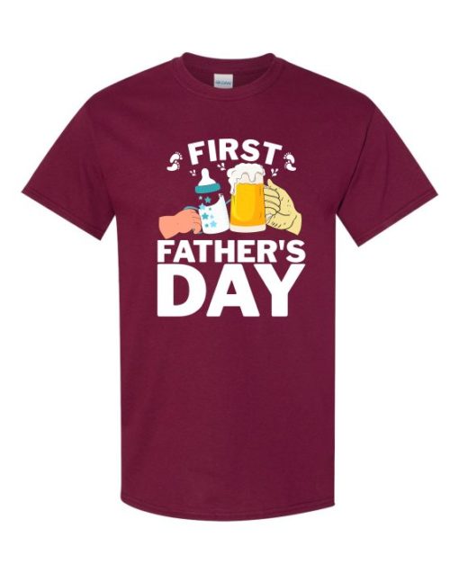 FIRST FATHERS DAY  - T-shirt Col Rond Pour Adultes