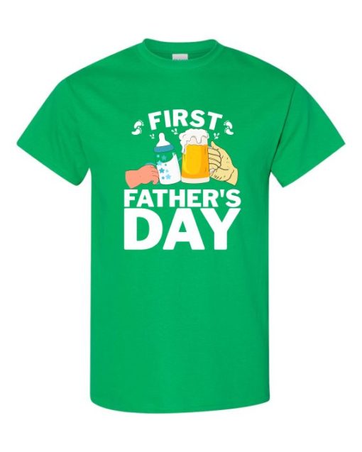 FIRST FATHERS DAY  - T-shirt Col Rond Pour Adultes