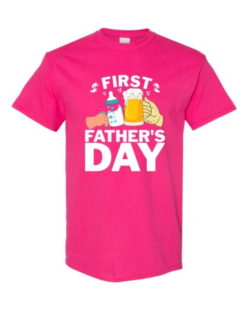 FIRST FATHERS DAY  - T-shirt Col Rond Pour Adultes