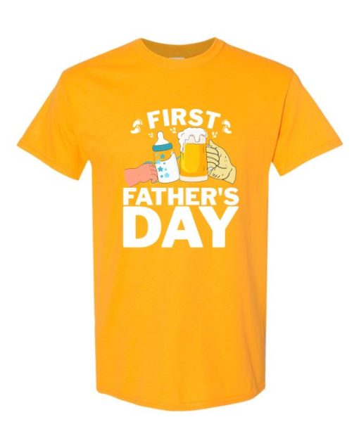 FIRST FATHERS DAY  - T-shirt Col Rond Pour Adultes