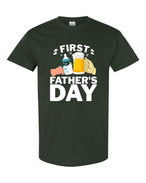 FIRST FATHERS DAY  - T-shirt Col Rond Pour Adultes
