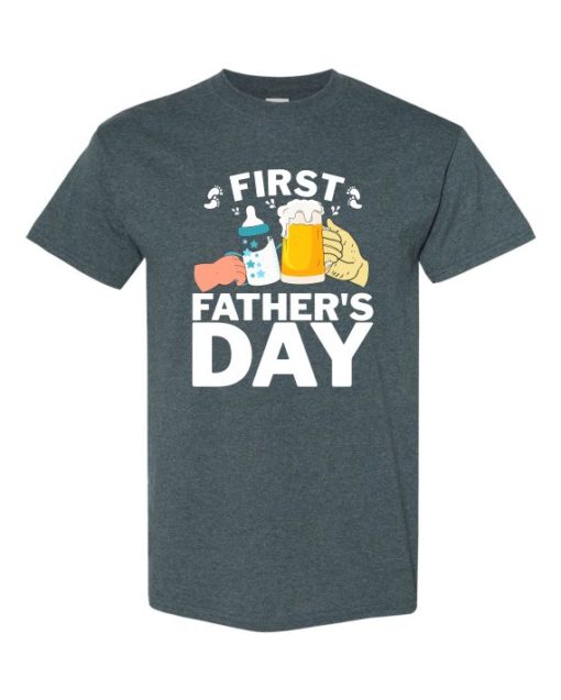 FIRST FATHERS DAY  - T-shirt Col Rond Pour Adultes