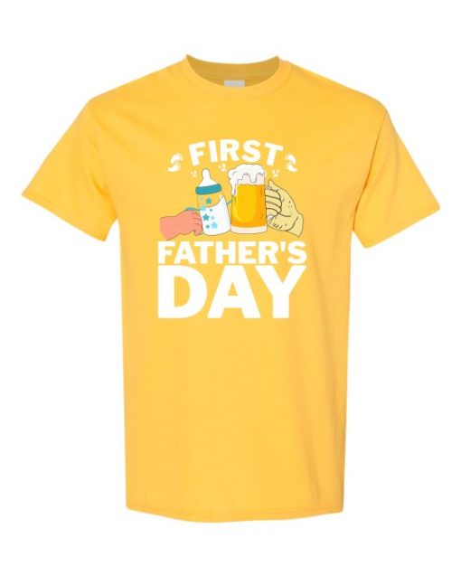 FIRST FATHERS DAY  - T-shirt Col Rond Pour Adultes