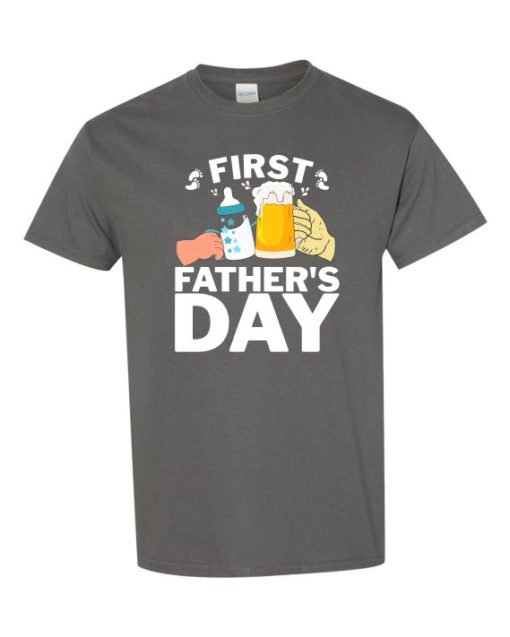 FIRST FATHERS DAY  - T-shirt Col Rond Pour Adultes