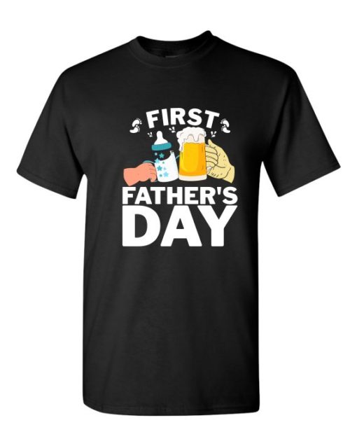 FIRST FATHERS DAY  - T-shirt Col Rond Pour Adultes