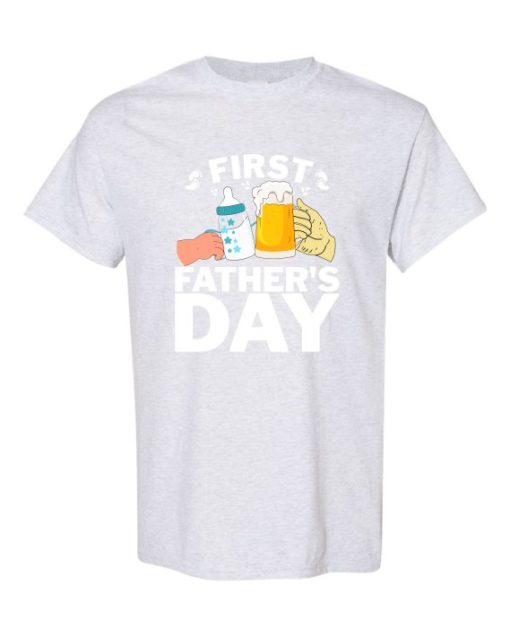 FIRST FATHERS DAY  - T-shirt Col Rond Pour Adultes