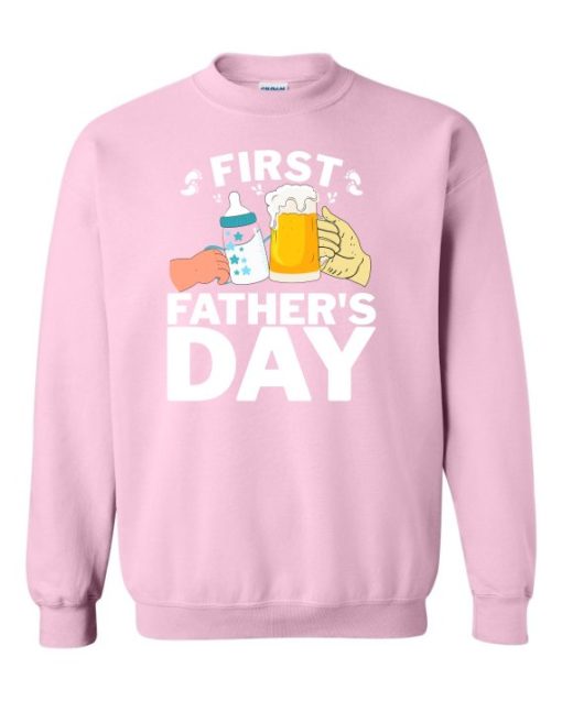 FIRST FATHERS DAY  - Cotton Ouaté Col Rond (Unisexe) Pour Adultes