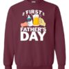 FIRST FATHERS DAY  - Adult Crew Neck Sweatshirt (Unisex)