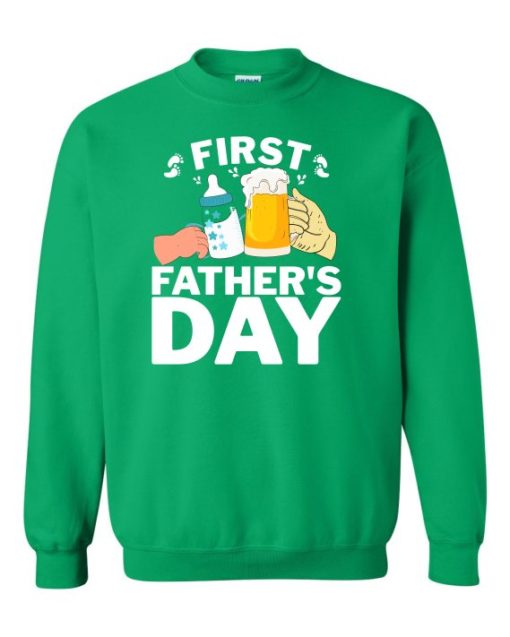 FIRST FATHERS DAY  - Cotton Ouaté Col Rond (Unisexe) Pour Adultes