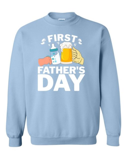 FIRST FATHERS DAY  - Cotton Ouaté Col Rond (Unisexe) Pour Adultes
