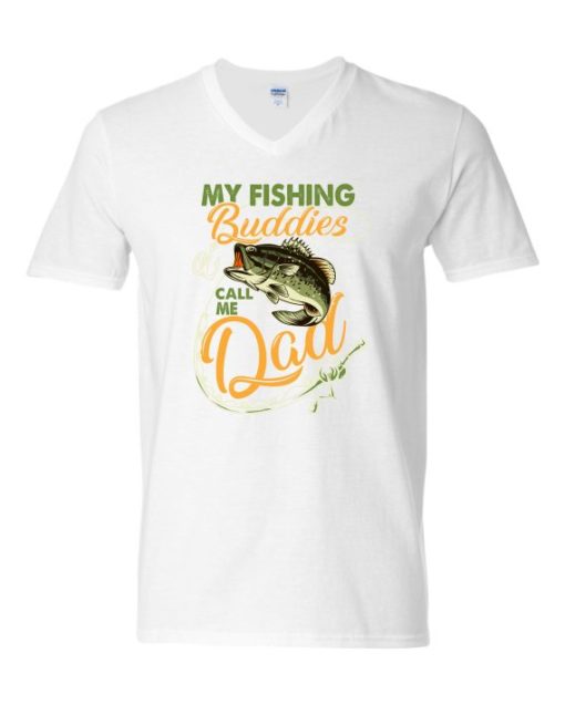 MY FISHING BUDDIES  - Adult V-neck T-shirt