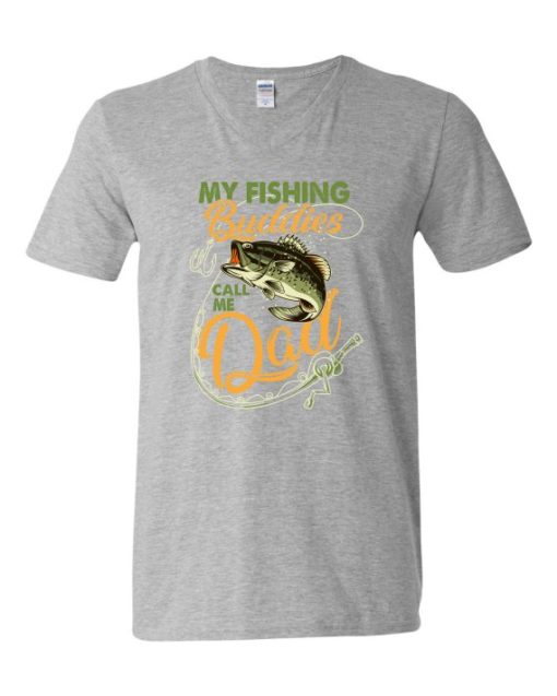 MY FISHING BUDDIES  - Adult V-neck T-shirt