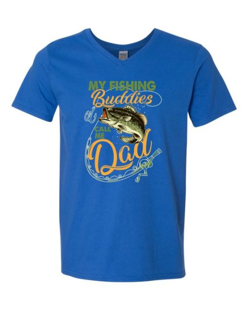 MY FISHING BUDDIES  - Adult V-neck T-shirt