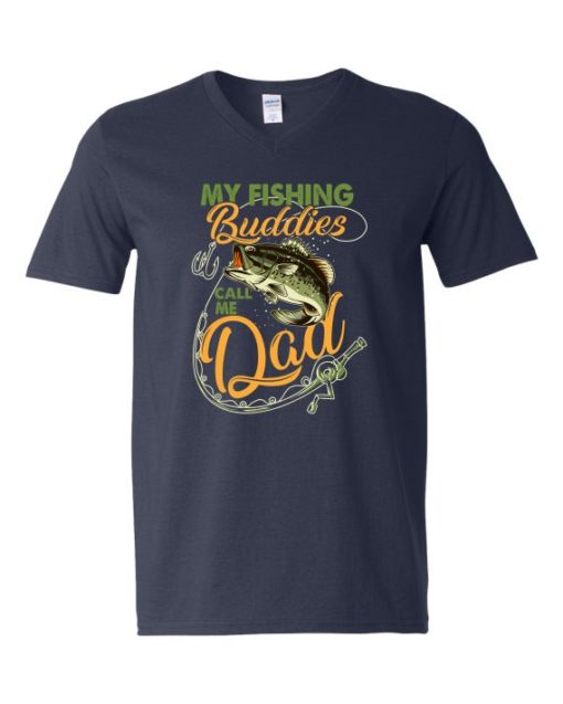 MY FISHING BUDDIES  - Adult V-neck T-shirt