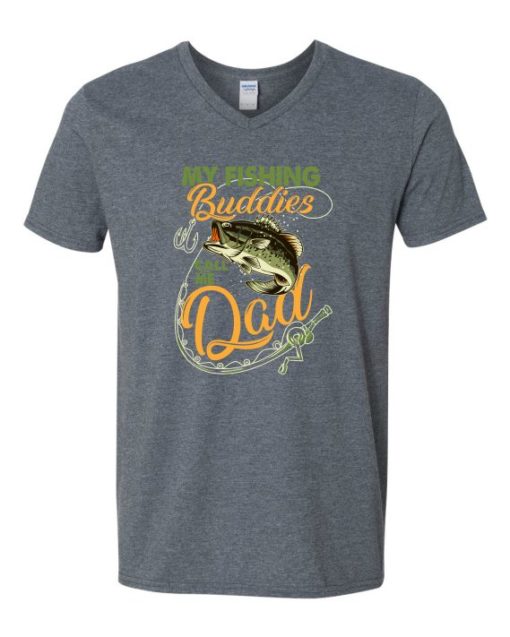 MY FISHING BUDDIES  - Adult V-neck T-shirt