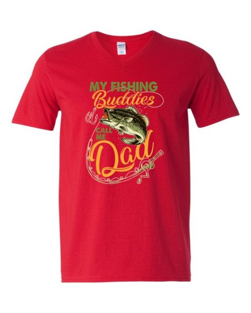 MY FISHING BUDDIES  - Adult V-neck T-shirt