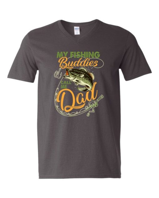 MY FISHING BUDDIES  - Adult V-neck T-shirt