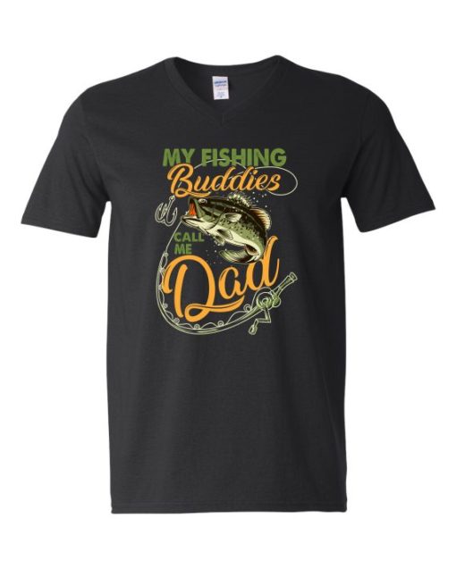 MY FISHING BUDDIES  - Adult V-neck T-shirt
