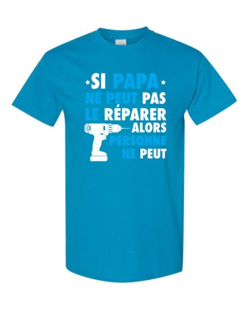 SI PAPA NE PEUT PAS WHITE  - Adult Round-neck T-shirt