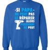 SI PAPA NE PEUT PAS WHITE  - Adult Crew Neck Sweatshirt (Unisex)