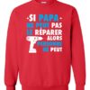 SI PAPA NE PEUT PAS WHITE  - Adult Crew Neck Sweatshirt (Unisex)