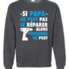SI PAPA NE PEUT PAS WHITE  - Adult Crew Neck Sweatshirt (Unisex)
