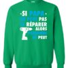 SI PAPA NE PEUT PAS WHITE  - Adult Crew Neck Sweatshirt (Unisex)