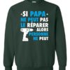 SI PAPA NE PEUT PAS WHITE  - Adult Crew Neck Sweatshirt (Unisex)