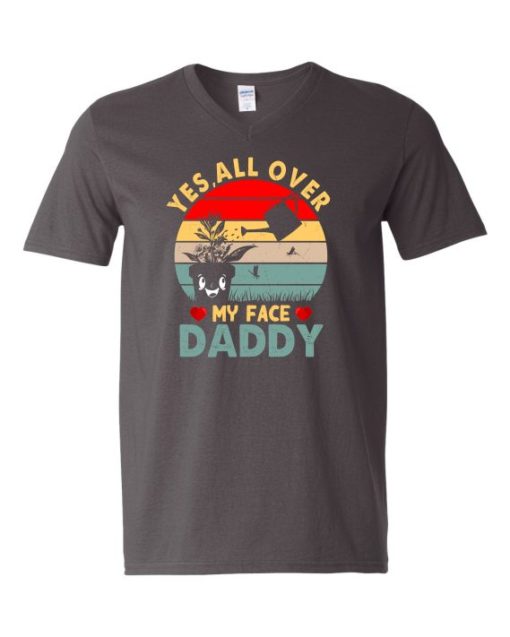 YES ALL OVER MY FACE  - Adult V-neck T-shirt