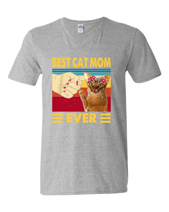 BEST CAT MOM  - T-shirt Col V Pour Adultes