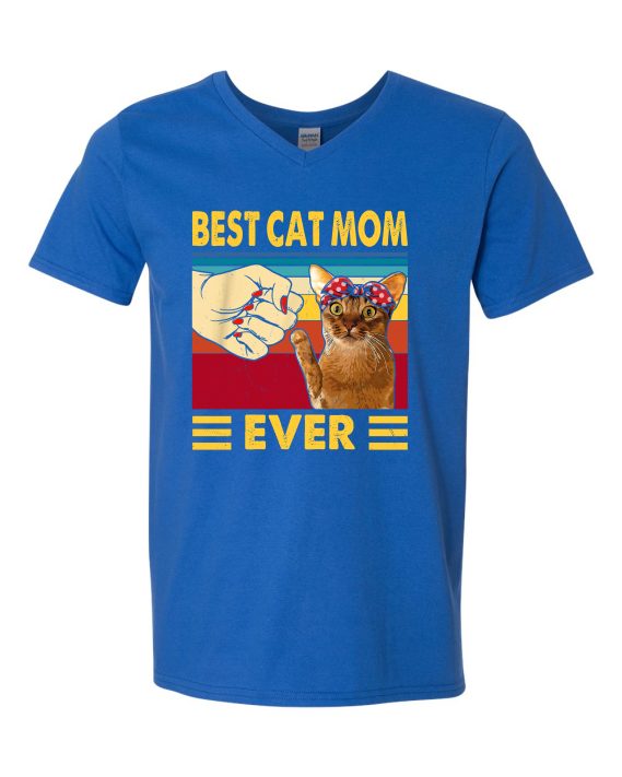 BEST CAT MOM  - T-shirt Col V Pour Adultes